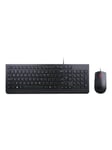 Lenovo Essential Wired Combo - keyboard and mouse set - English - Belgium - Tangentbord - Belgien engelska - Svart