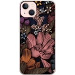 Apple iPhone 13 Transparent Mobilskal Tecknade blommor