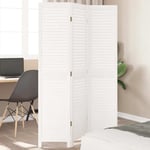 Room Divider 3 Panels Privacy Screen White Solid Wood Paulownia vidaXL