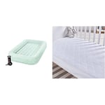 Intex Kidz Travel Cot Bed Inflatable Mattress Air Bed with Pump, 3-6 yrs & Silentnight Safe Nights Quilted Cot Bed Waterproof Mattress Protector