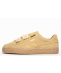 Puma Womens Suede Heart Leopard Trainers - Beige Leather (archived) - Size UK 3.5