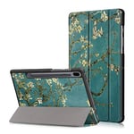Samsung Galaxy Tab S6 Case, Folding Case for Samsung Galaxy Tab S6 Tablet, Magnetic Anti-Scratch Case, Case with Pencil Function (Apricot Flower)