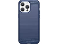Flexibelt Kolfiberfodral För Iphone 15 Pro Carbon Case - Blå