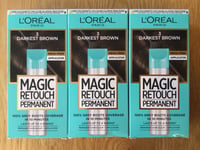 L'Oreal Magic Retouch Permanent Colour Darkest Brown - 3 Boxes