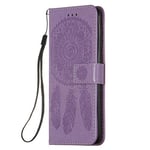LMFULMÂ® Case for Samsung Galaxy A10 / SM-A105 (6.2 Inch) PU Leather Cover Magnetic Wallet Case Phone Protective Case Double-Sided Embossing Design Stent Function Flip Case Purple