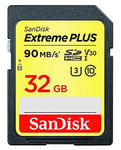 SanDisk Extreme Plus 32 GB SDHC Memory Card, Twin Pack, Up to 90 MB/s, Class 10, U3 , V30