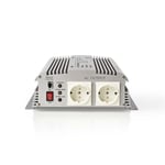 Nedis Växelriktare med modifierad sinusvåg | Inspänning: 24 V DC | Enhetens utgångsanslutning: Type F (CEE 7/3) | 230 V AC 50 Hz | 1700 W | Toppeffekt: 3000 W | Skruv terminal | Silver