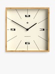 Newgate Clocks Fiji Square Bamboo Analogue Wall Clock, 30cm, Natural