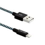 Apple MFi-Certifié aLLreLi Câble Lightning vers USB Câbles d'alimentation Blindé/Tressé 2M - Noir