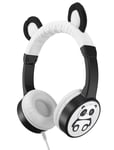 Planet Buddies Kids Headphones, Volume Safe Foldable Wired Earphones with Music Sharing, On Ear Headphones for Kids, Ideal for Travel and School, works with Computer, Phone, Tablet and Kindle - Panda