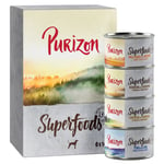 Spara nu! Purizon 24 x 140 / 200 / 300 g till extra förmånligt pris - Superfoods mixpack (8 x kyckling, 8 x tonfisk, 4 x vildsvin, 4 x vilt) 140 g konserv