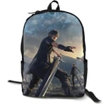 Kimi-Shop Final Fantasy XV Anime Cartoon Cosplay Canvas Shoulder Bag Backpack Popular Lightweight Travel Daypacks School Backpack Laptop Backpack