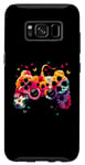 Coque pour Galaxy S8 Manette de jeu florale - Amateur de jeux vidéo vintage