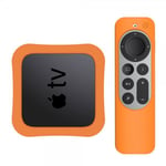 Apple TV 4K 2021/Apple TV Remote (gen 2) Skal Silikon Orange
