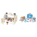 Melissa & Doug Wooden Ice Cream Toy Shop, Ice Cream Toy, Wooden Play Food Sets for Children, Wooden Food Toys & Play Kitchen Accessories, Play Food & Kitchen Toys & Pet Vet Play Set