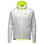 GORE WEAR Men's Insulated Running Jacket, R5, GORE-TEX INFINIUM, White/Neon Yellow, M