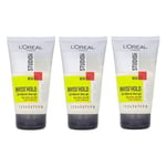 3 x L'oreal Studio Line Invisi'Hold 24H Natural Clear Gel Extra Strength 150ml
