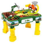 Theo Klein 3948 John Deere Farm sand play table, water play table I With farm animals and vehicles I Water and sand basins I Toys for children aged 3 and over