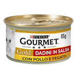 Purina Gourmet Gold Dadini in Salsa Humide Chat avec Poulet et Foie, 24 Latex de 85 g