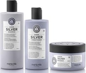 Maria Nila Sheer Silver Shampoo 350ml + Conditioner 300ml + Masque 250ml Trio