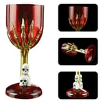 Skull Wine Goblet Glass Plastic Halloween Gift Craft Gothic Cup Skeleton Face