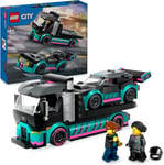 LEGO City Race Car and Carrier Truck Toy, Vehicle Transporter... 