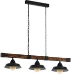 Oldbury Taklampa 118cm 3L Svart/Rustik