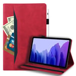 iPad Pro 12.9 (2022/2021/2020/2018) - Läderfodral / väska med korthållare Röd