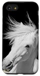 Coque pour iPhone SE (2020) / 7 / 8 Motif Cheval blanc Avec un beau Coeur D'Amour Doré