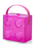 Lego Box W. Handle Translucent Violet Home Kids Decor Storage Storage Boxes Pink LEGO STORAGE