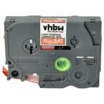 vhbw Ruban compatible avec Brother PT E110, E300, E115, E105, E200, E100VP imprimante d'étiquettes 12mm Blanc sur Orange