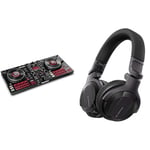 Numark Mixtrack Platinum FX - 4 Deck DJ Controller with DJ Mixer, Built-in Audio Interface, Jog Wheel Displays and FX Paddles & Pioneer DJ HDJ-CUE1, DJ Headphones