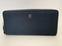 New Victorinox ‘Victoria 2.0’ Navy Nylon Twill & Leather Zip-around Wallet