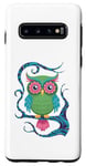 Coque pour Galaxy S10 Hibou floral art populaire asiatique design visuel hibou drôle