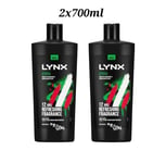 Lynx Africa 700ml XXXL Shower Gel Body Wash for Men, Extra Large Bottles X 2