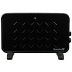 Convecteur électrique de luxe HAUSBERG HB-8220, 2000W, 2 niveaux de puissance, thermostat, protection contre la surchauffe, voyant lumineux, fonction Turbo, noir