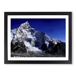 Landscape Mount Everest Mountain No.2 Modern Framed Wall Art Print, Ready to Hang Picture for Living Room Bedroom Home Office Décor, Black A2 (64 x 46 cm)