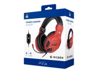 BigBen Interactive - PS4 Edition - Gaming - headset - fullstorlek - kabelansluten - 3,5 mm kontakt - röd - för Sony PlayStation 4, Sony PlayStation 4 Pro, Sony PlayStation 4 Slim