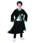 RUBIES - Harry Potter Officiel - Robe Serpentard - Déguisement Enfant - 7-10 ans - Costume Robe Noire à Capuche - Pour Halloween, Carnaval - Idée Cadeau de Noël