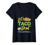 Womens Funny Lets Taco Bout Volleyball Lover Men Women Kids Player V-Neck T-Shirt
