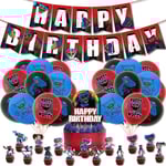 Poppy Playtime Huggy Wuggy Latexballonger Banner Tårta Topper Set Barnkalas Dekorationer