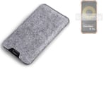 Felt case sleeve for Ulefone Power Armor 16 Pro grey protection pouch