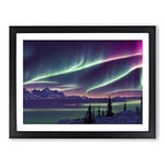 Enigmatic Aurora Borealis H1022 Framed Print for Living Room Bedroom Home Office Décor, Wall Art Picture Ready to Hang, Black A2 Frame (64 x 46 cm)