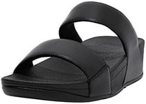 Fitflop Women's Lulu Leather Slide Wedge Sandal, All Black, 6.5 UK
