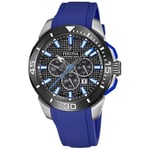 Mens Smart New Sports Festina Chrono Bike Blue Silicone Strap 100m Watch