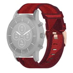 New Watch Straps 22mm Stripe Weave Nylon Wrist Strap Watch Band for Fossil Hybrid Smartwatch HR, Male Gen 4 Explorist HR & Sport (Grey) (Color : Red)