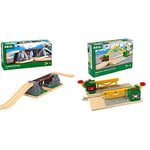 BRIO World Collapsing Bridge for Kids Age 3 Years Up - Compatible With All BRIO Railway Train Sets and Accessories & Magnetic Action Train Crossing for Kids Age 3 Years Up