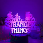JUSTUP Stranger Things Nattlampa 3D LED Illusion Lamp med 16 Färger Fjärrkontroll För Barn Sovrumsdekorationer Ljus -- Svart Säte