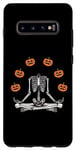 Coque pour Galaxy S10+ Squelette de jonglage Halloween Yoga avec lanternes Jack O'