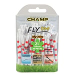 Camp Golfpeggar - Champ HiLite FLYTee Striped Golfpeggar 2 3/4 (70 mm) Vit/Röd-30 Pack